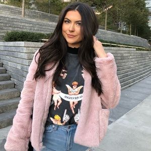 Pink Faux Fur Coat